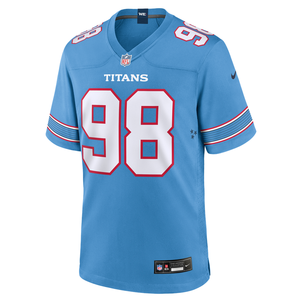Jeffery Simmons #98 Tennessee Titans Light Blue Team Jersey — NFL Shop reference