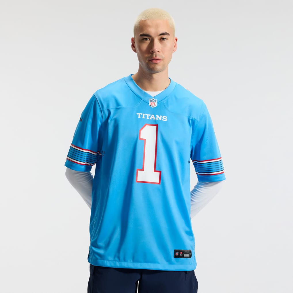 Cam Ward #1 Tennessee Titans Light Blue Team Jersey — NFL Shop reference
