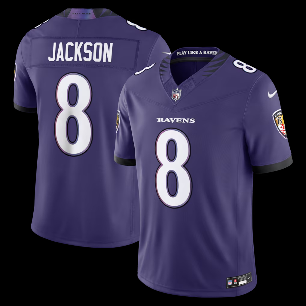 Men's Baltimore Ravens Lamar Jackson #8 Nike Vapor F.U.S.E. Stitched Limited Football Jersey